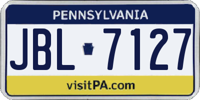 PA license plate JBL7127