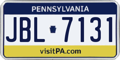 PA license plate JBL7131