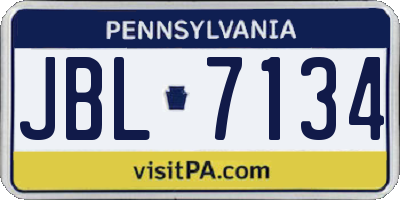 PA license plate JBL7134