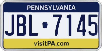 PA license plate JBL7145