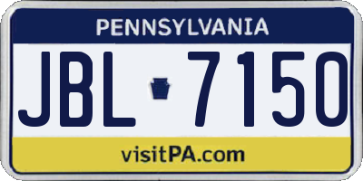 PA license plate JBL7150