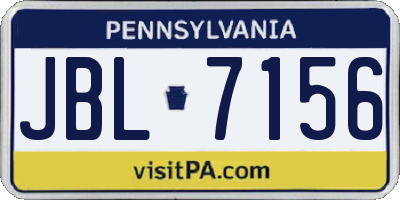 PA license plate JBL7156