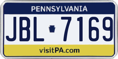 PA license plate JBL7169