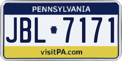 PA license plate JBL7171