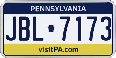 PA license plate JBL7173