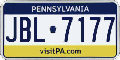 PA license plate JBL7177