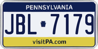 PA license plate JBL7179