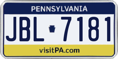 PA license plate JBL7181