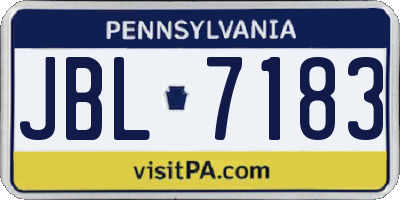 PA license plate JBL7183