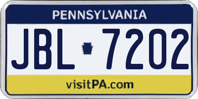 PA license plate JBL7202