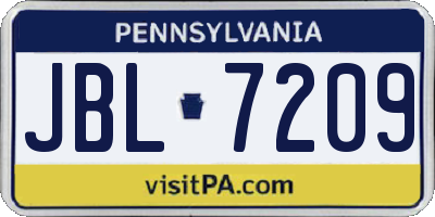 PA license plate JBL7209