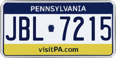 PA license plate JBL7215