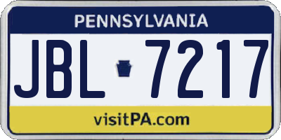 PA license plate JBL7217