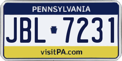 PA license plate JBL7231