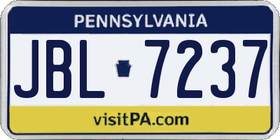 PA license plate JBL7237