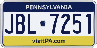 PA license plate JBL7251