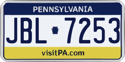 PA license plate JBL7253