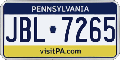 PA license plate JBL7265