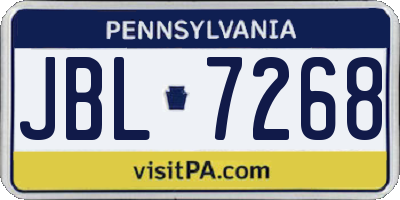 PA license plate JBL7268