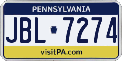 PA license plate JBL7274