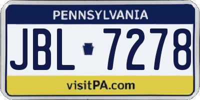 PA license plate JBL7278