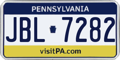 PA license plate JBL7282