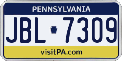 PA license plate JBL7309