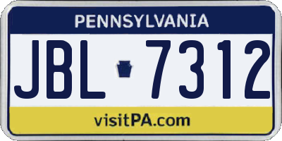 PA license plate JBL7312