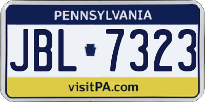 PA license plate JBL7323