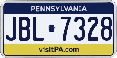 PA license plate JBL7328