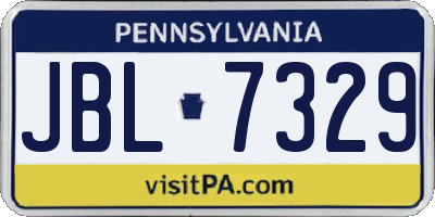 PA license plate JBL7329