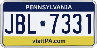 PA license plate JBL7331