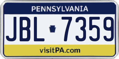PA license plate JBL7359