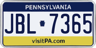 PA license plate JBL7365