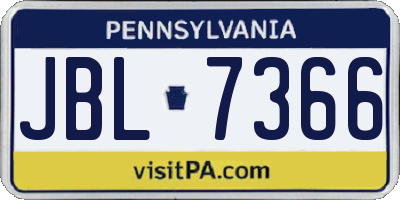 PA license plate JBL7366