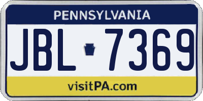 PA license plate JBL7369