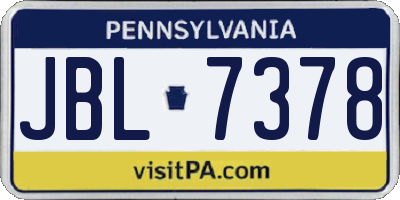 PA license plate JBL7378