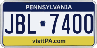 PA license plate JBL7400