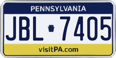 PA license plate JBL7405