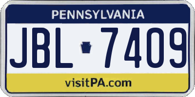 PA license plate JBL7409