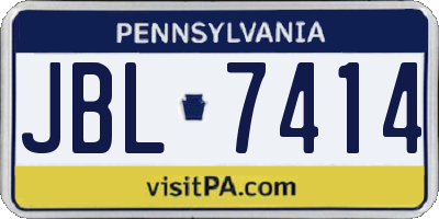 PA license plate JBL7414