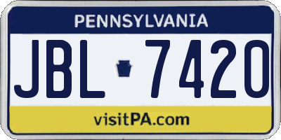 PA license plate JBL7420