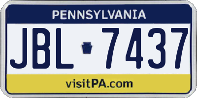 PA license plate JBL7437