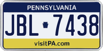 PA license plate JBL7438
