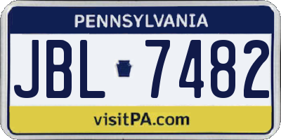 PA license plate JBL7482