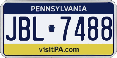 PA license plate JBL7488