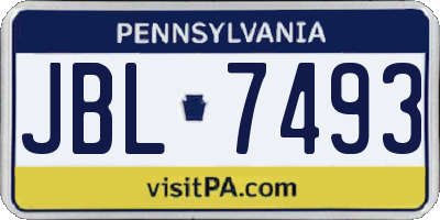 PA license plate JBL7493