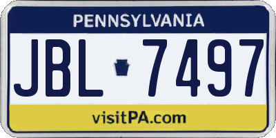 PA license plate JBL7497