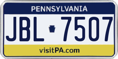 PA license plate JBL7507