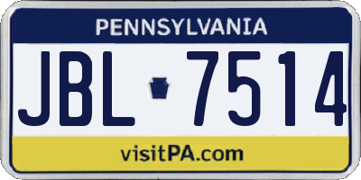 PA license plate JBL7514